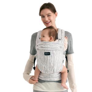 imageMomcozy Baby Carrier with Natural Cotton Linen Built to Last Ergonomic Design Lightweight and Comfortable HandsFree for MomsampampDads Brown CheckerboardLinenTime Heritage Beige