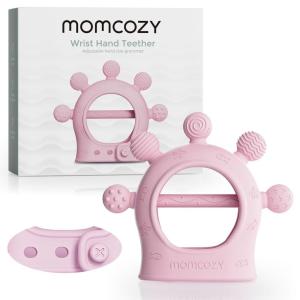 imageMomcozy Baby Teether Toys  Baby Teething Toys  Baby Teething Relief  Food Grade Silicone Teether Baby Toys  Baby Teether 06 Months  Teething Toy 612 Months  Baby Essential  YellowPink