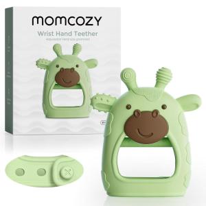 imageMomcozy Baby Teether Toys  Baby Teething Toys  Baby Teething Relief  Food Grade Silicone Teether Baby Toys  Baby Teether 06 Months  Teething Toy 612 Months  Baby Essential  YellowGreen