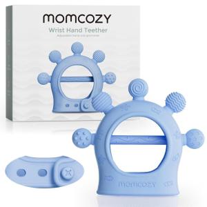 imageMomcozy Baby Teether Toys  Baby Teething Toys  Baby Teething Relief  Food Grade Silicone Teether Baby Toys  Baby Teether 06 Months  Teething Toy 612 Months  Baby Essential  YellowBlue