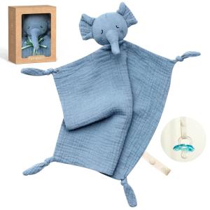 imageMomcozy Elephant Loveys for Babies with Cotton  Soft Security Blanket for Boy or Girl for SelfSoothing OnTheGoPortable ampamp AntiDrop Design  Newborn GiftMust HaveBlue 14 inchElephantblue