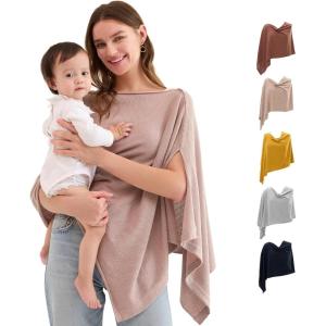 imageMomcozy Nursing Cover for Breastfeeding Breathable Privacy Poncho MultiUse Nursing Shawl Portable Breast Feeding CoversBrown
