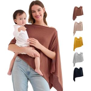 imageMomcozy Nursing Cover for Breastfeeding Breathable Privacy Poncho MultiUse Nursing Shawl Portable Breast Feeding CoversRose Taupe