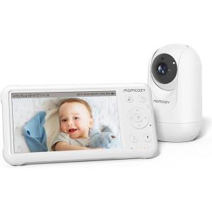 imageMomcozy Video Baby Monitor 1080P 5quot HD Baby Monitor with Camera ampamp Wall Mount Infrared Night Vision 5000mAh Battery 2Way Audio Temperature Sensor Lullabies 960ft Range Ideal for New Moms BM01BM01 with 1 camera