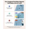 imageMomcozy Boy Girl Baby Pajamas Onesie 024 M TempSensing 2Way Zipper Cotton ampamp Viscose Derived from Bamboo Newborn SleepersGrey Dull Blue