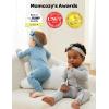 imageMomcozy Boy Girl Baby Pajamas Onesie 024 M TempSensing 2Way Zipper Newborn Sleepers Stretch Viscose Derived from BambooBlue Grey