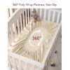 imageMomcozy Muslin Fitted Mini Crib Sheets 38quotx26quot 2 Pack Soft Breathable Natural Cotton Baby Mattress Sheet 360 Mattress Wrapping No Slip Boys Girls Neutral Toddler Bed Sheet Grey GreenCream Blush
