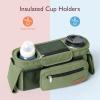 imageMomcozy Universal Stroller Organizer with Insulated Cup Holder Detachable Phone Bag ampamp Shoulder Strap Fits for Stroller like Uppababy Baby Jogger Britax BOB Umbrella and Pet StrollerGreen