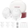 imageMomcozy Breast Pump Hands Free Mobile Style  M6 Wearable Breastfeeding Pump Ideal Rhythm for More Milk DoubleFit Flange More Fit ampamp Discreet with 3 Modes ampamp 9 Levels 24mm  2 Pack Cozy RedQuill Gray