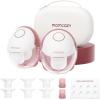 imageMomcozy Breast Pump Hands Free Mobile Style  M6 Wearable Breastfeeding Pump Ideal Rhythm for More Milk DoubleFit Flange More Fit ampamp Discreet with 3 Modes ampamp 9 Levels 24mm  2 Pack Cozy RedCozy Red