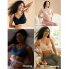 imageMomcozy Wireless Seamless Bras for Women UltraComfort Everyday TShirt Bras Breathable Maternity Bras with Scallop EdgesBlack