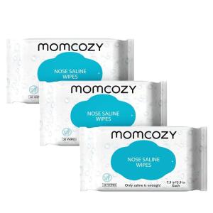 imageBaby Wipes Momcozy Nose Saline Baby Wipes Made Only With Natural Saline No Additives 100 Biodegradable Unscented ampamp Hypoallergenic for Sensitive Skin Easy to Carry 90 Count Packs of 390 Count Pack of 3