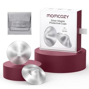 imageMomcozy 999 Silver Nursing Cups Original Perforated Breathable Design 999 Silver Nipple Cover for Breastfeeding EssentialNipple Shield for Nursing Newborn Metal Nipple Shields Regular Size