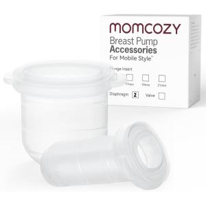 imageMomcozy Breast Pump Hands Free Mobile Style  M6 Wearable Breastfeeding Pump Ideal Rhythm for More Milk DoubleFit Flange More Fit ampamp Discreet with 3 Modes ampamp 9 Levels 24mm  2 Pack Cozy RedTransparent