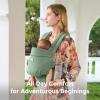imageMomcozy Baby Carrier with Natural Cotton Linen Built to Last Ergonomic Design 744lbs for Infant and Toddler Lightweight and Comfortable HandsFree for MomsampampDads Sage GreenSage Green