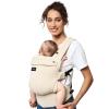 imageMomcozy Baby Carrier with Natural Cotton Linen Built to Last Ergonomic Design 744lbs for Infant and Toddler Lightweight and Comfortable HandsFree for MomsampampDads Sage GreenLight Amber