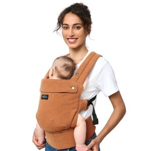 imageMomcozy Baby Carrier with Natural Cotton Linen Built to Last Ergonomic Design 744lbs for Infant and Toddler Lightweight and Comfortable HandsFree for MomsampampDads Sage GreenSepia
