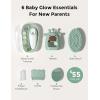 imageMomcozy Core Baby Kit Baby Shower ampamp Registry Essential Kit for GroomingampampHealthampampCleansing Care Includes Nail File Kits Nasal Aspirator Gas Relief Tubes Bath Brushes Toothbrush Comb Storage CaseGlow Baby Kit