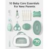 imageMomcozy Core Baby Kit Baby Shower ampamp Registry Essential Kit for GroomingampampHealthampampCleansing Care Includes Nail File Kits Nasal Aspirator Gas Relief Tubes Bath Brushes Toothbrush Comb Storage CaseCore Baby Kit