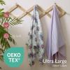 imageMomcozy Muslin Swaddle Blankets Soft Silky Baby Blankets 47 x 47 inches Breathable Swaddle Blankets Newborn Receiving Blanket for Boys and Girls 4 PackPurple Flower