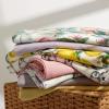 imageMomcozy Muslin Swaddle Blankets Soft Silky Baby Blankets 47 x 47 inches Breathable Swaddle Blankets Newborn Receiving Blanket for Boys and Girls 4 PackPurple Flower