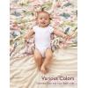 imageMomcozy Muslin Swaddle Blankets Softness Upgrade Neutral Swaddle Blanket Breathable Large 47x47 Baby Infant Newborn Boys Girls Swaddling Receiving Blanket Wraps 2 Pack Beige ampamp Flower Leaves