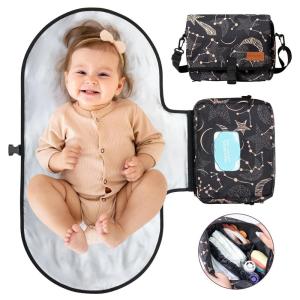 imageMomcozy 2in1 Diaper Changing Pad  ExtraLarge Portable Diaper Pad 314x157 inch  Waterproof and Foldable for Newborns to Toddlers  Also Used As Adjustable Shoulder Bag with Wipes Pocket