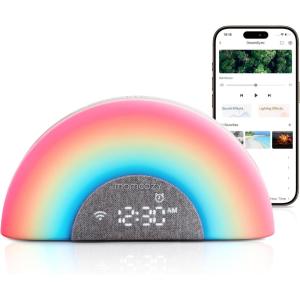 imageMomcozy Baby Sound Machine ampamp Night LightWhite Noise Machine with App Control Sunrise Alarm 34 Soothing SoundsSleep Trainer for Newborns ampamp Toddlers Travel Nursery EssentialRainbow