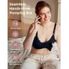 imageMomcozy 4in1 Pumping Bra Hands Free for AllDay Wear Breast Pump Bra with Cooling Fabric Jelly Strip Support Nursing BraBlack