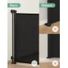 imageMomcozy Auto Lock Retractable Baby Gate Safety Gate for Baby and Pet 33 Tall Extends to 55 Wide Mesh Safety Dog Gate for Stairs Indoor Outdoor Doorways HallwaysBlack