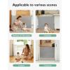 imageMomcozy Auto Lock Retractable Baby Gate Safety Gate for Baby and Pet 33 Tall Extends to 55 Wide Mesh Safety Dog Gate for Stairs Indoor Outdoor Doorways HallwaysGray