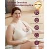 imageMomcozy Busty Nursing Bras USCotton Wirefree Fixed Padded Maternity Bra Full Coverage Adjustable FitOatmeal