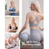 imageMomcozy CoolFit Nursing Sports Bra Racerback Nursing Bras for Workout and Yoga Soft Stretchy Ribbed Support Maternity BraGray