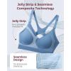 imageMomcozy CoolFit Nursing Sports Bra Racerback Nursing Bras for Workout and Yoga Soft Stretchy Ribbed Support Maternity BraNordic Blue