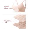 imageMomcozy CoolFit TShirt Jelly Bra for Women Comfortable Wireless Everyday Bras with SemiFixed PadsOyster Pink