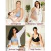 imageMomcozy Lace Nursing Bra Wirefree Padded Nursing Bras for Breastfeeding V Neck Maternity Bra for Pregnancy Soft LaceIce Pink