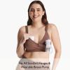 imageMomcozy Lycra Pumping Bra Hands Free with Fixed Padding for Good Shaping Comfortable Support Pumping and Nursing Bra in OneChocolate
