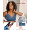 imageMomcozy Nursing Bras for Breastfeeding 30 Jelly Strip Lift Support Maternity Bra Seamless Soft Wirefree Pregnancy BraNordic Blue