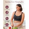imageMomcozy Seamless 4in1 Pumping Bra Hands Free CozyFitClasp Pumping ampamp Nursing BrasSupportive Breast Pump Bra Leopard Black