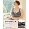 imageMomcozy Seamless US Cotton Busty Bras for WomenComfortable Wireless Full Coverage Bra with Molded Cups for Large BustGray