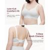 imageMomcozy Seamless US Cotton Wireless Bras for Women Comfortable Full Coverage Bra with Fixed Pads for Everyday WearLight Gray