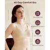 imageMomcozy Seamless US Cotton Wireless Bras for Women Comfortable Full Coverage Bra with Fixed Pads for Everyday WearWarm Oatmeal