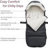 imageMomcozy Stroller Footmuff  Universal WeatherProof Warm Stroller Bunting Bag  Extendable Winter Cover  Adjustable BuckleBlack