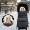 imageMomcozy Stroller Footmuff  Universal WeatherProof Warm Stroller Bunting Bag  Extendable Winter Cover  Adjustable BuckleBlack