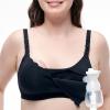 imageMomcozy 4in1 Pumping Bra Hands Free for AllDay Wear Breast Pump Bra with Cooling Fabric Jelly Strip Support Nursing BraBlack