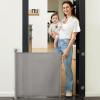 imageMomcozy Auto Lock Retractable Baby Gate Safety Gate for Baby and Pet 33 Tall Extends to 55 Wide Mesh Safety Dog Gate for Stairs Indoor Outdoor Doorways HallwaysGray