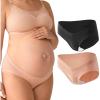 imageMomcozy Maternity Underwear Seamless Pregnancy Postpartum Panties Under Bump Maternity Underwear CottonBlack oyster Pink2pk