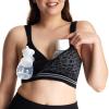 imageMomcozy Seamless Pumping Bra Hands Free Fixed Padding HandsFree Pumping ampamp Nursing Bra Wireless Comfort Pumping Bra Leopard BlackLeopard Black