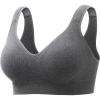 imageMomcozy Seamless US Cotton Busty Bras for WomenComfortable Wireless Full Coverage Bra with Molded Cups for Large BustGray