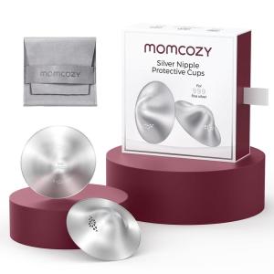 imageMomcozy 999 Silver Nursing Cups Original Perforated Breathable Design 999 Silver Nipple Cover for Breastfeeding Essential Silver Nipple Shield for Nursing Newborn Metal Nipple Shields XXL SizePerforated
